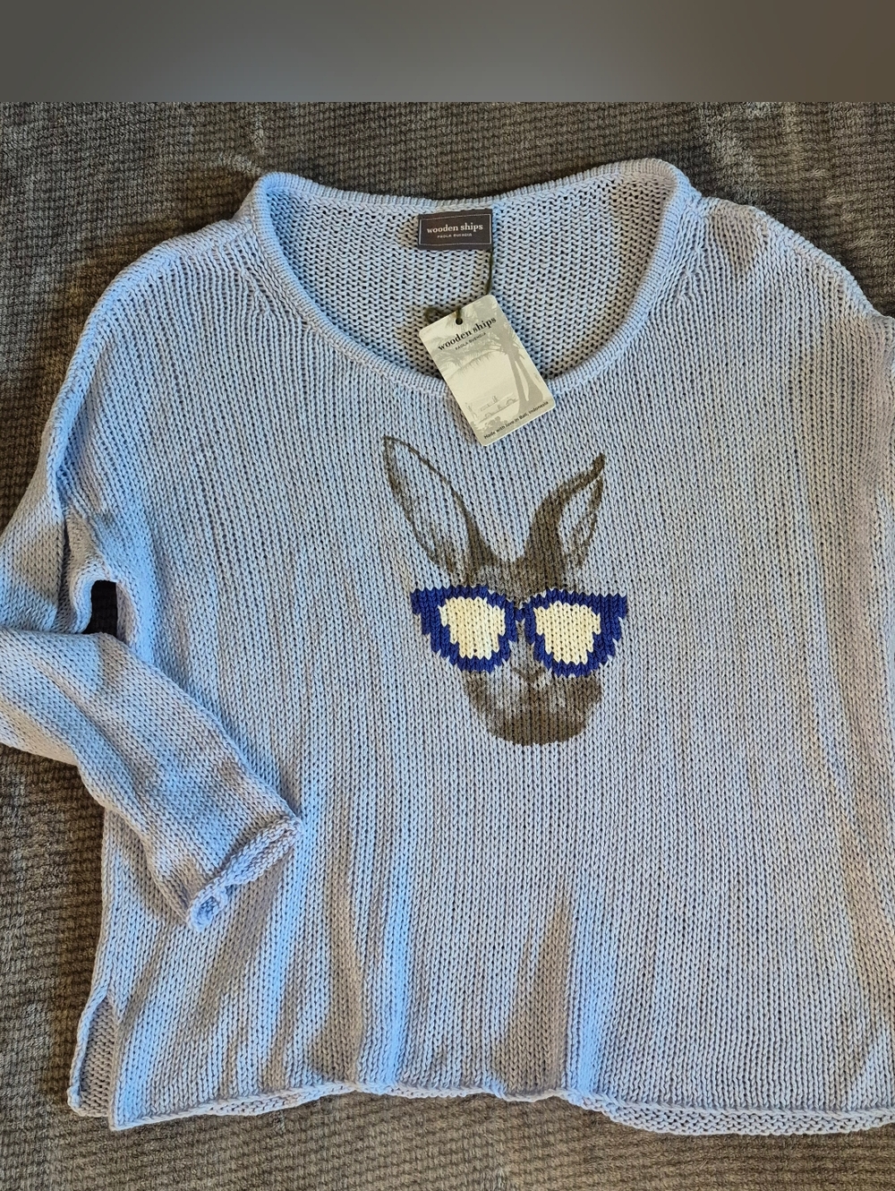 Wooden Ships Paola Buendia Hip Hare Blue  X/S New Bunny Whimsical Lightweight